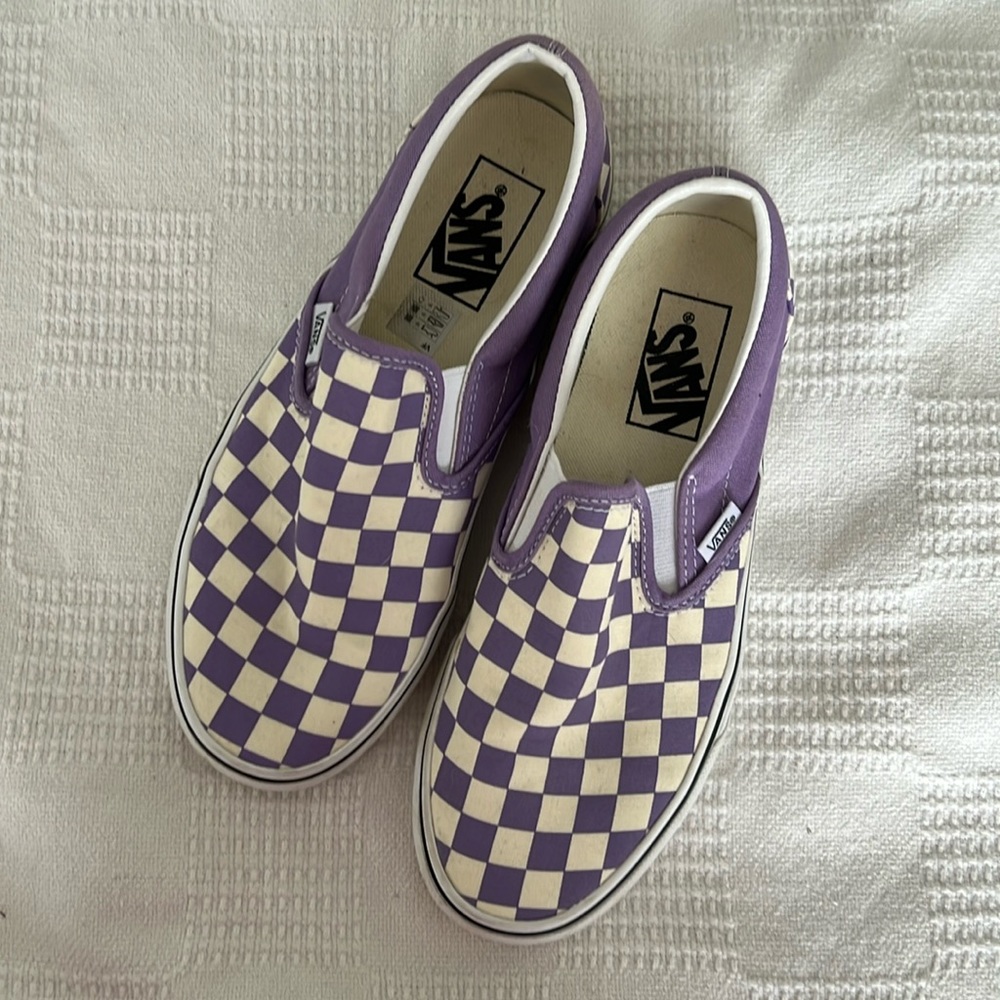 Purple checkered vans